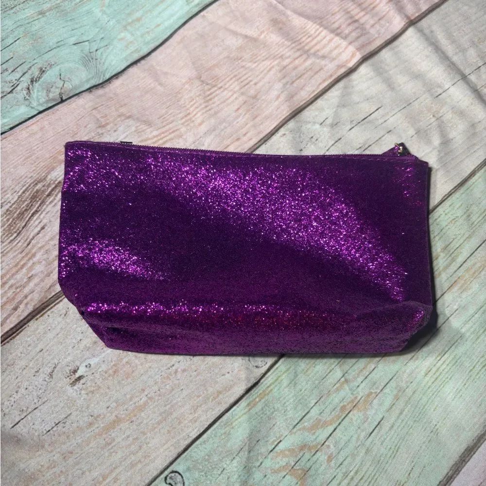 Glitter Zipper Pouch - Purple NWOT